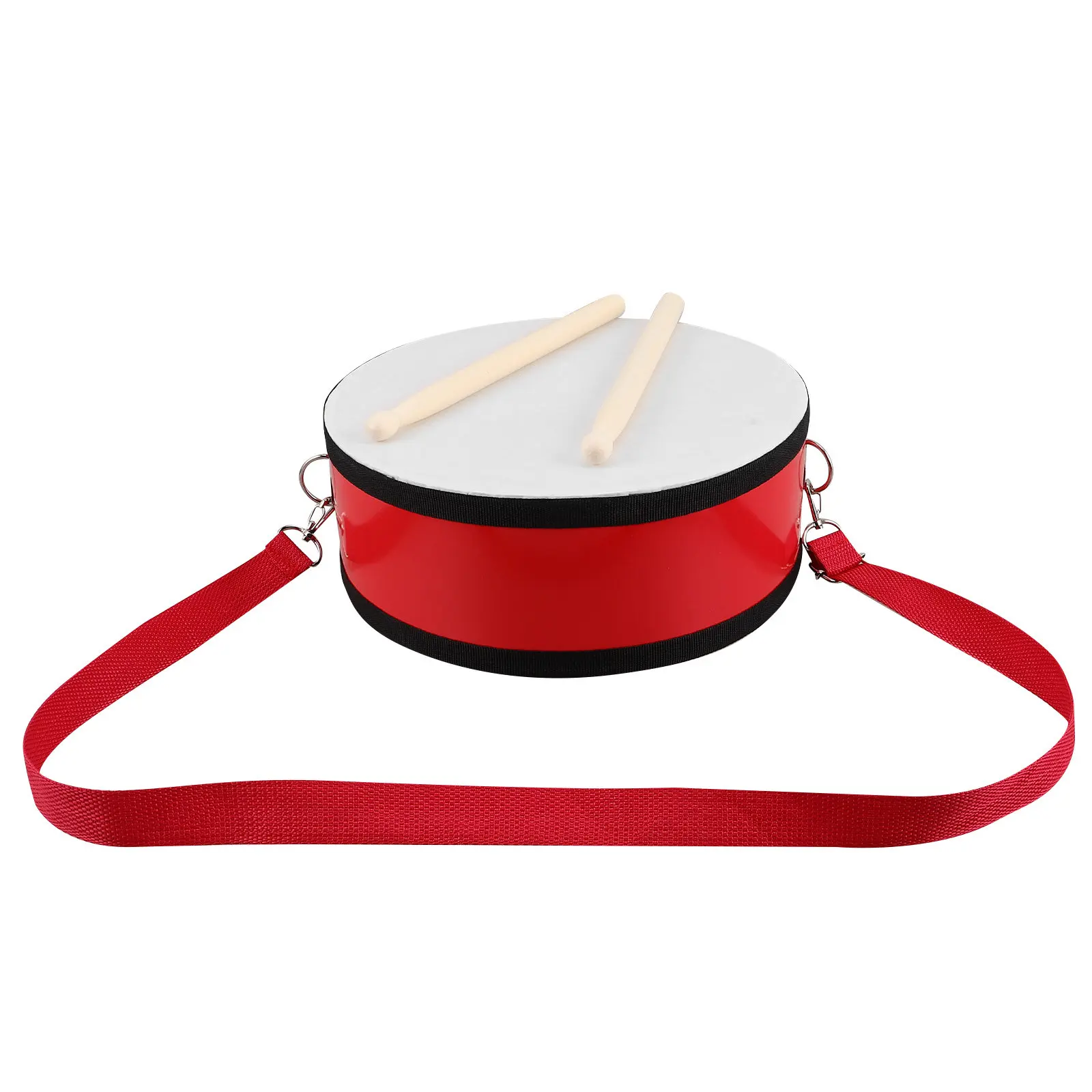 

1Set Children Marching Snare Drum 10 Inch Red Lightweight Strap Kids Percussion Handheld Band Drum Drums Kids Baby Drums