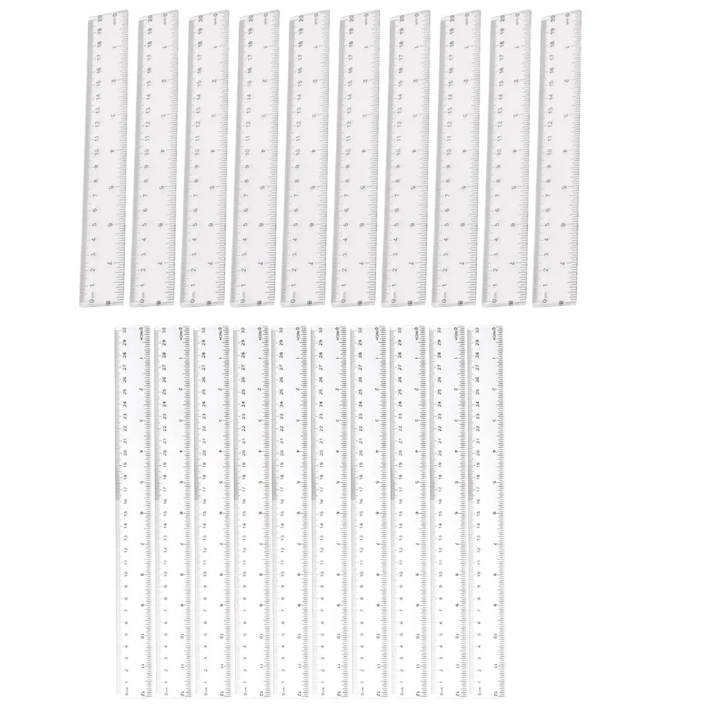 

Набор из 20 прозрачных пластиковых инструментов для измерения (20 см, 30 см) для школы, офиса, черчения, письма, учебных принадлежностей для студентов