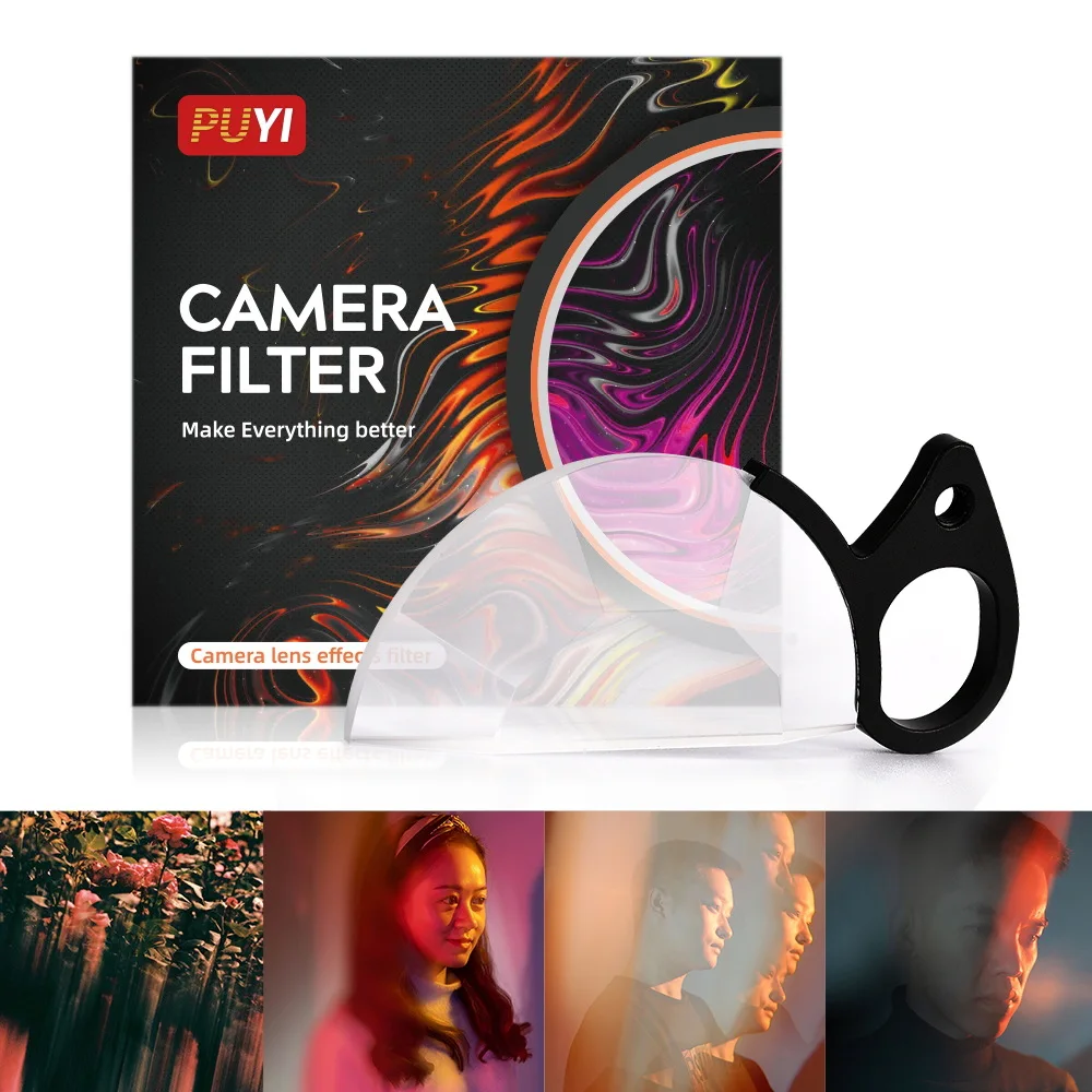 Hand-held Half-split Refractive Filter Photographic Foreground Blur Glass prop Kaleidoscope Prism Camera Accessories Filter