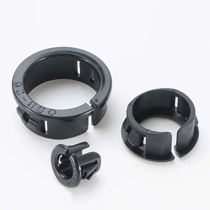 25-100pcs 10 13 16 19 22 26mm Black Opening Snap-on Hole Cover OSB Round Desk Wire PP Nylon Plastic Table Line Cable Hole Cover