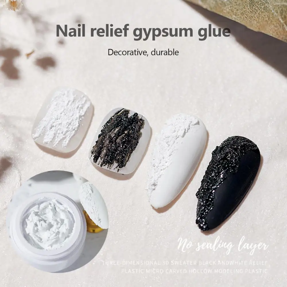 3D Acrylic Engraved Drawing Nail Gel Polish 3D Plaster Effect Gypsum Glue DIY Manicure Gel No Need Top Coat Decoration