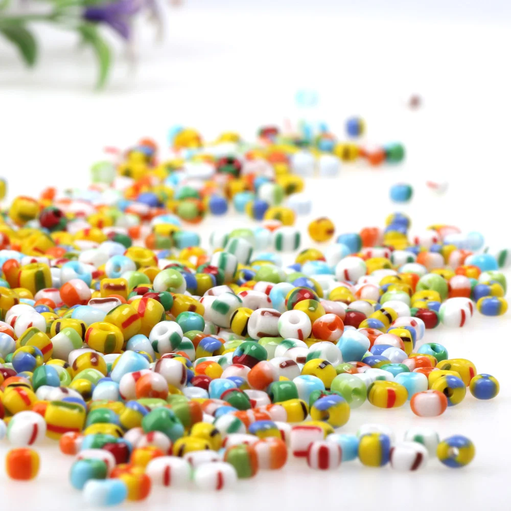 

OlingArt 4MM 1KG/LOT New Porcelain Flower Color Mixed Glass Seed Beads Spacer Necklace Bracelet DIY Jewelry Making