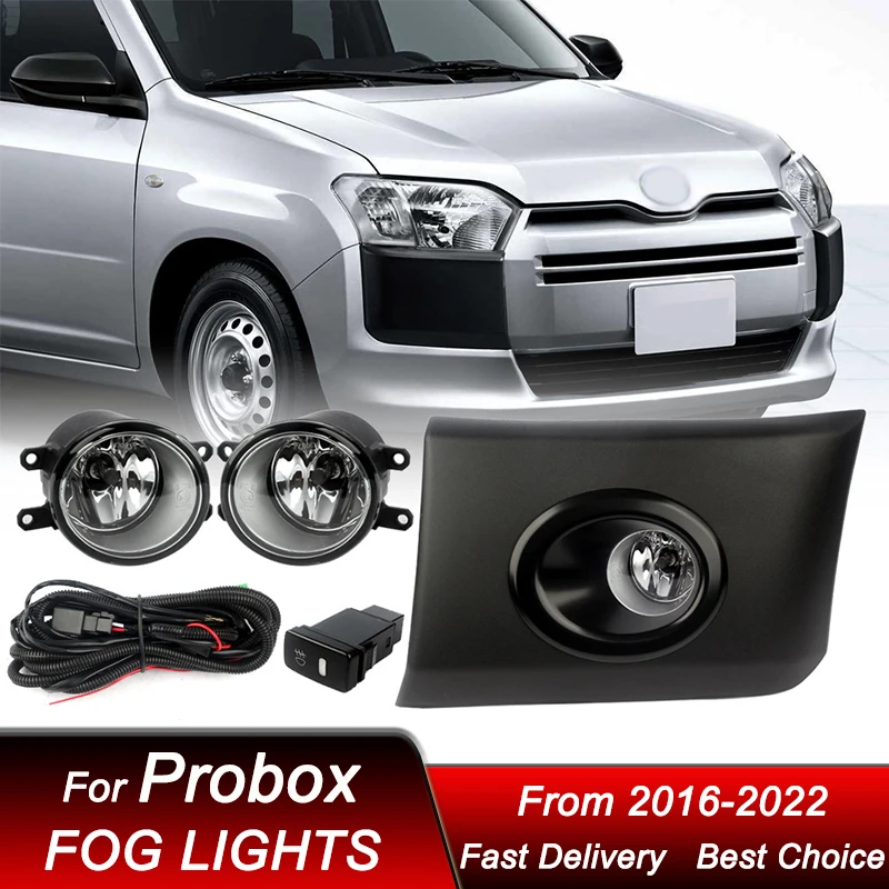 Подходит для Toyota Probox 16-22: комплект передних противотуманных фар, фары переднего бампера, противотуманные фары, рамка для дневных ходовых огней.