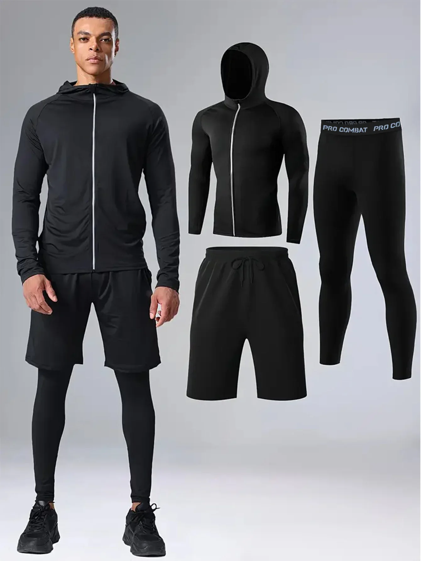 Men's running suit, sports and fitness clothes, professional marathon morning run, autumn quick-drying clothes