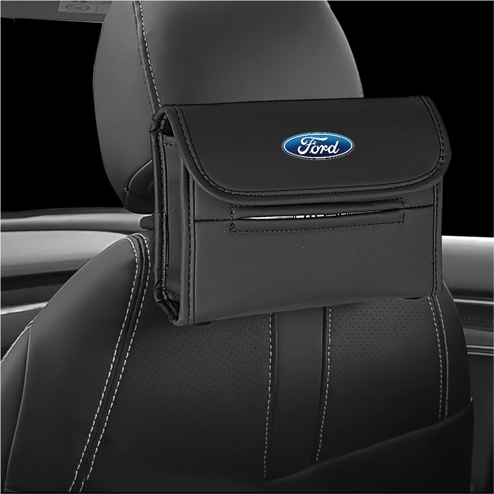 1Pcs Car Tissue Box Towel Sets Car Sun Visor Tissue Box Holder Auto Interior Storage DecorationFor Ford Focus Fiesta MK7 Mondeo