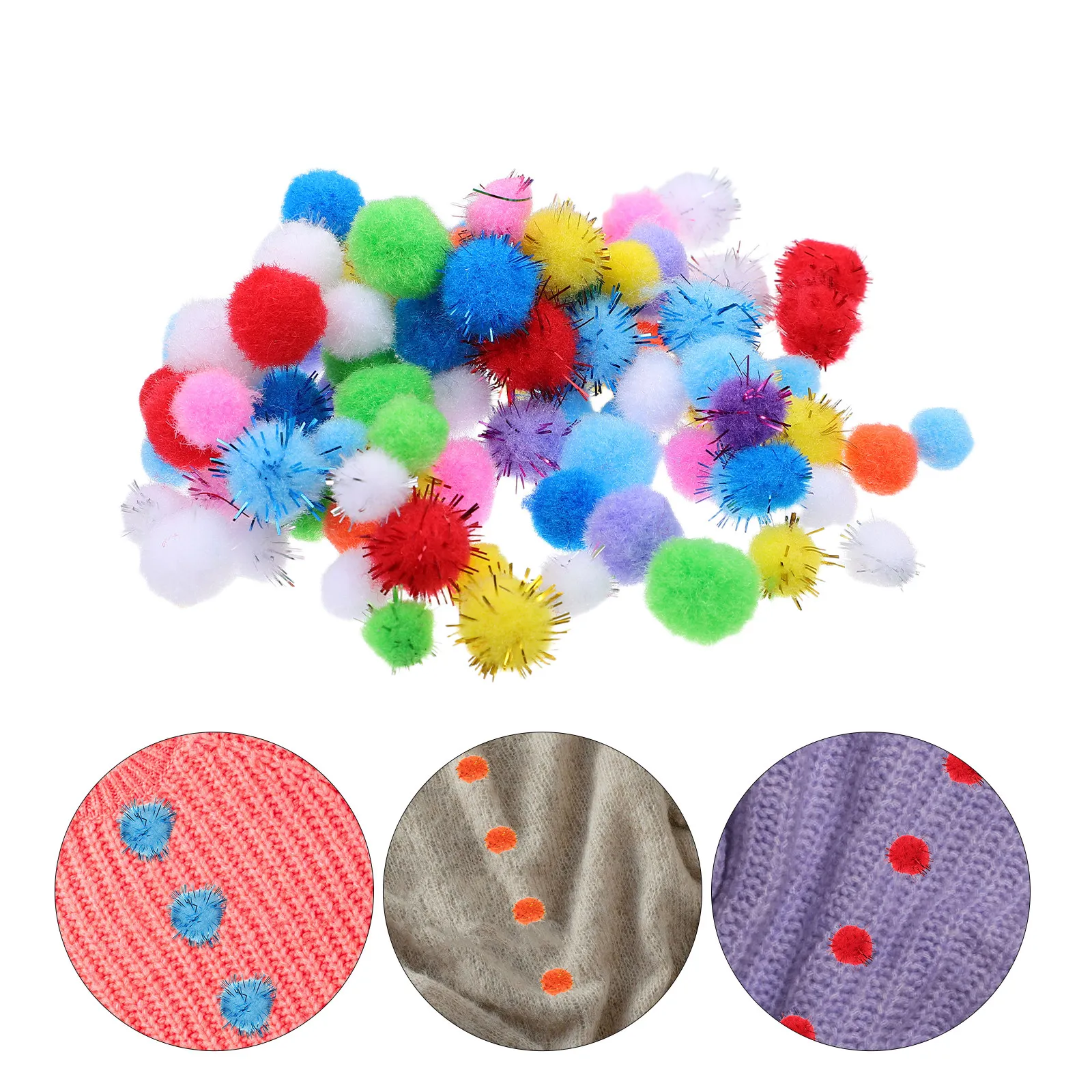 

400Pcs Colorful Craft Pom Poms Multicolor Small Soft Balls Decorative DIY School Holiday Supplies Pompoms for Hats