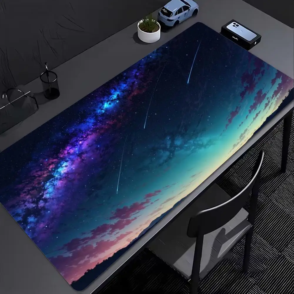 Large Mousepad Sunset Starry Clouds Mousepads Keyboard Mat Deskpad Pc Game Desk Mats Dreamy Sky Mouse Mats For Bedroom Desktop