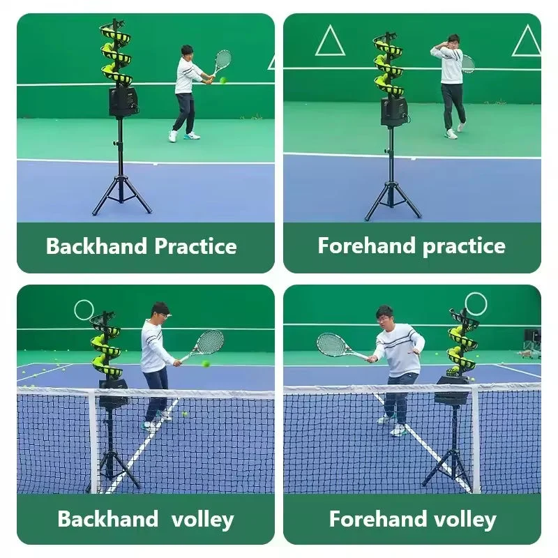 Portable Auto Swing Remote Control 3 Angles 4 Speeds Adjustable Pickleball Tennis Ball Launcher Machine 33 Balls For Indoor