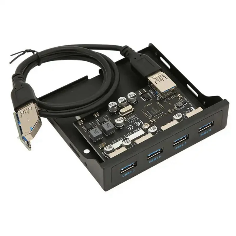 

AED5-USB Front Panel 4 Port USB 3.0 5Gbps PCIE To USB3.0 HUB For Desktop PC Floppy Drive Bay