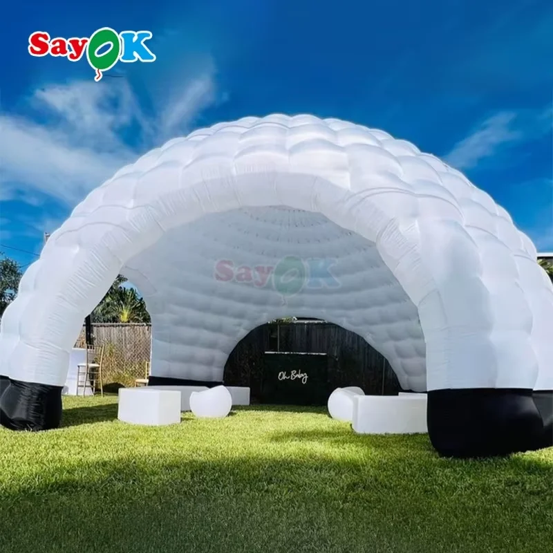 Tenda inflável Sayok para clube com luzes LED, dossel para festa de palco, configuração rápida, abrigo ao ar livre para eventos, casamento, festa de acampamento