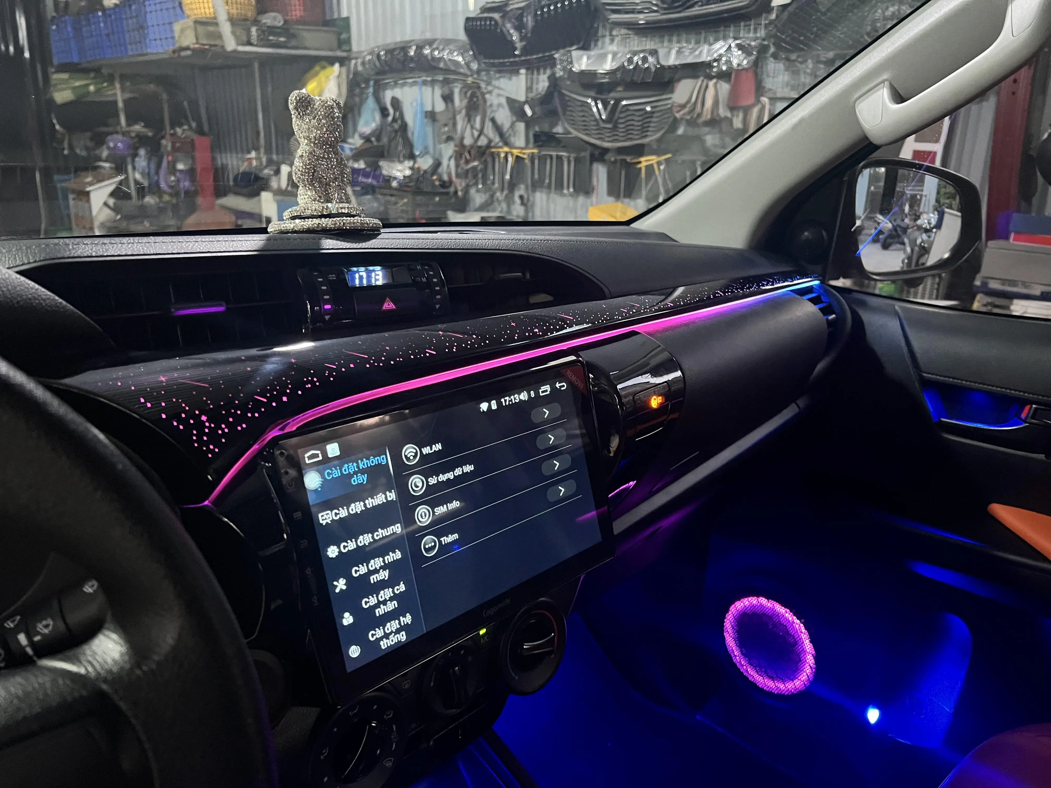Icarsin 64 Colors Dynamic Color Ambient Light for Toyota Hilux RHD/LHD Car Interior LED Lighting Upgrade Accessories