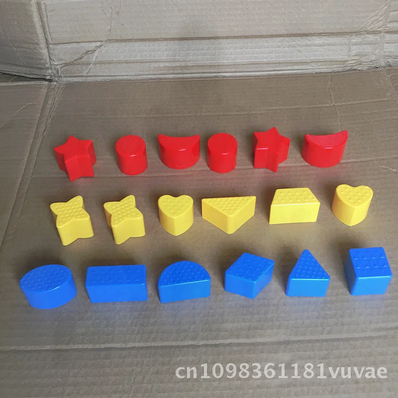 Conjunto de blocos de construção cognitivos coloridos de formato geométrico para crianças, placa de inteligência de plástico de seis lados, brinquedos para bebês de 4 a 6 anos