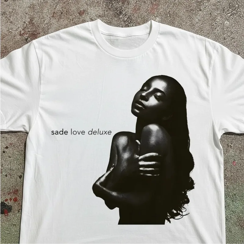 90er Vintage Sade Love Deluxe Tour T-Shirt Herren T-Shirt Sommer Neue Lässige Mode Unisex T-Shirt – Detail 3