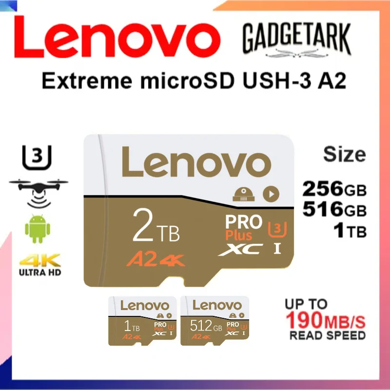 

Высокоскоростная карта памяти Lenovo 2 ТБ, 1 ТБ, 512 ГБ, 256 ГБ, класс 10, 4K Micro TF SD-карта, 1 ТБ SD-карта памяти для Nintendo Switch Phone/Ps4
