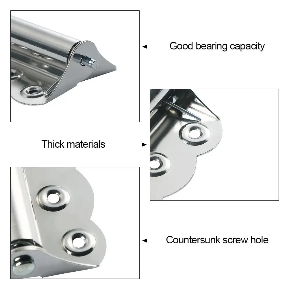 New Stainless Steel Door Butterfly Hinge Spring Automatic Closing Flush Hinges High Quality Hardware Cabinet Hinges Furniture