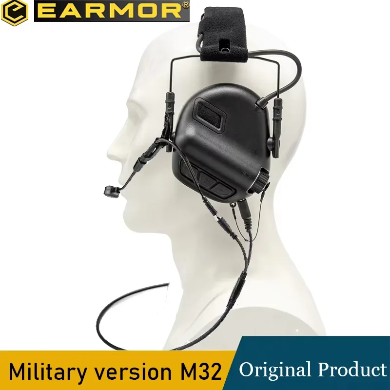 

EARMOR-M31 Combat Headset and Microphone Set, Tactical Communication Headset, Hearing Protection Earmuffs, S27 & S10D