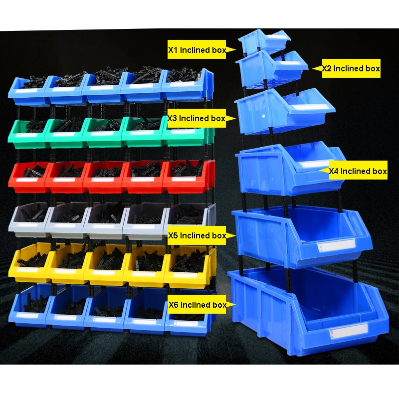 Multifunctional Combina Thickening Storage Shelves Case Inclined Mouth Component Combination Plastic Screw Box Vertical
