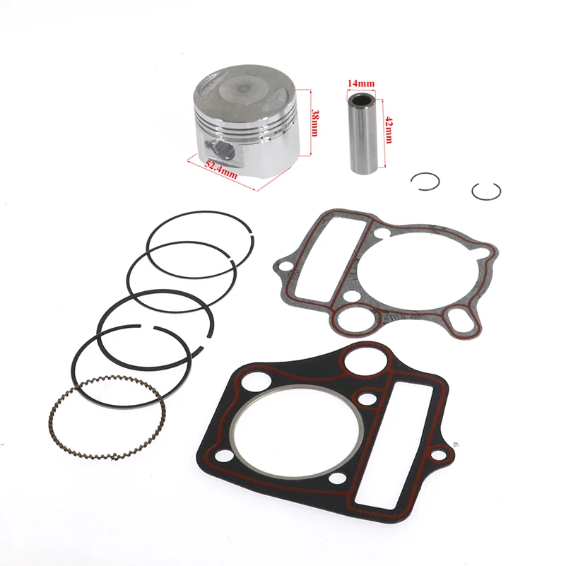 Lifan 125cc engine parts dirt bike pit bike Piston-Kit-Rings-Pin-Cylinder-Gasket-52-4MM-14MM-LF125