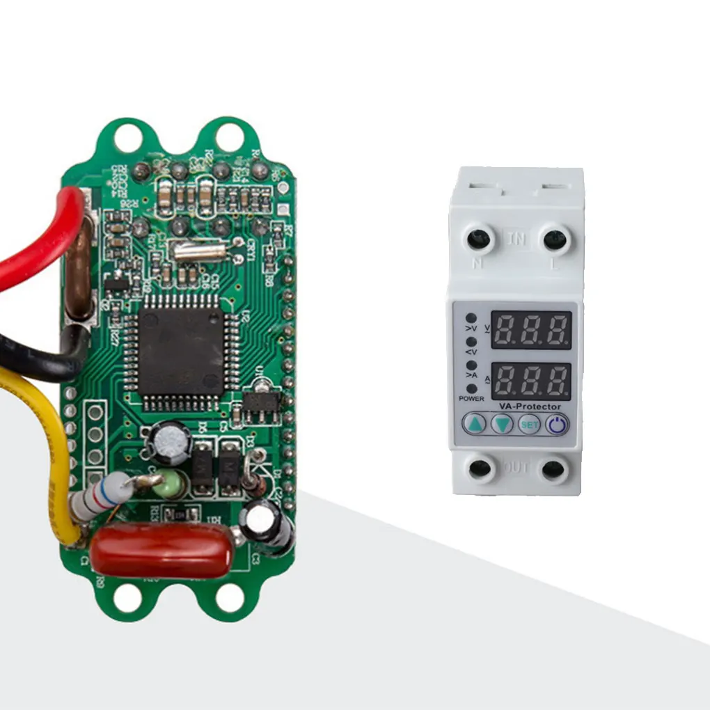 Office Hotel Digital Display Relay Over Under Voltage Protector Ammeter Self-recovery Circuit Protective Electronic Component