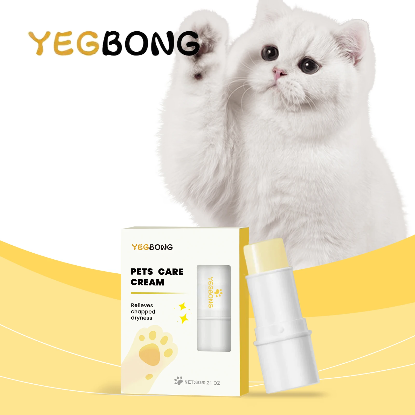 YEGBONG Pet Paw Balm Stick Sanfte, feuchtigkeitsspendende, nährende Pflege, Tierarzt, empfohlen für Hunde und Katzen, trockene, rissige Pads für alle Jahreszeiten