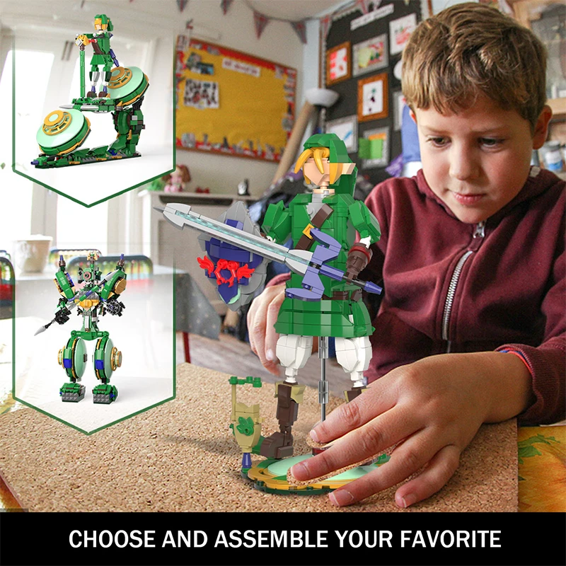 3in1 Anime Cerdan Legend Figure Action Figure Master Sword Doll Building Blocks Desktop Ornament Collection Sets For Child Gifts