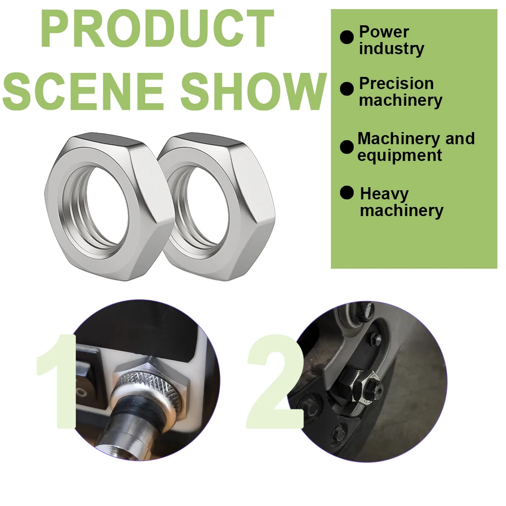 1-50 個 DIN439 GB6172 304 ステンレス鋼フラット六角六角ウェーハ低薄ジャムナット M3 M4 M5 M6 M8 M10 M12 M14 M16 M18 M20 M24 M30