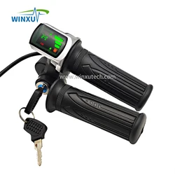 24V 36V 48V 60V Handlebar Twist Throttle Speed Controller LED Battery Capacity Display Hall Accelerator Electric Bicycle Scooter