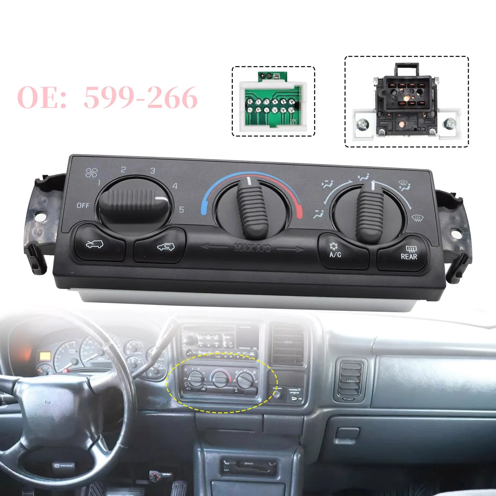 A/C Heater Climate Control Module Panel 599-266 For Chevy Silverado Avalanche For GMC Sierra Yukon Car Auto Accessories 19244873