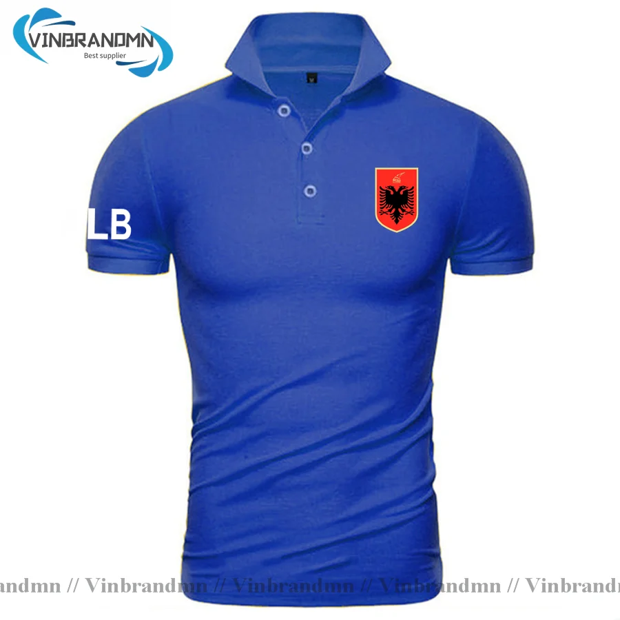 Republic of Albania ALB Albanian polo shirts men short sleeve brands printed for country 2023 cotton nation team flag casual New