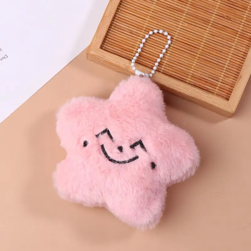 1/3PCS Pink Star Plush Keychain Cartoon Stuffed Doll Keyring Bag Pendant Backpack Hanging Decoration Fans Collection Gifts