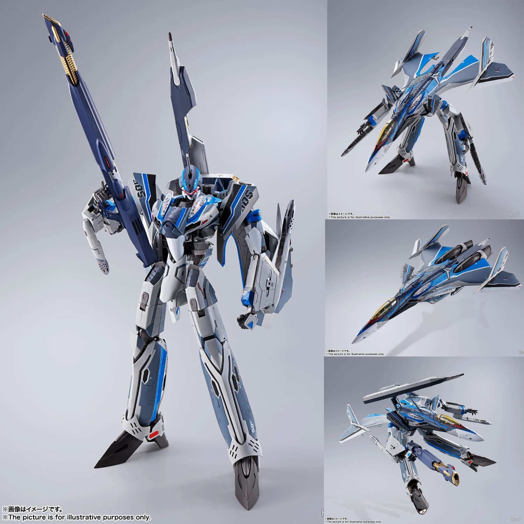 Original DX Chogokin Macross Delta Absolute LIVE !!!!!! VF-31AX Kairos Plus Fully Transformable (Hayate Immelman machine)26cm