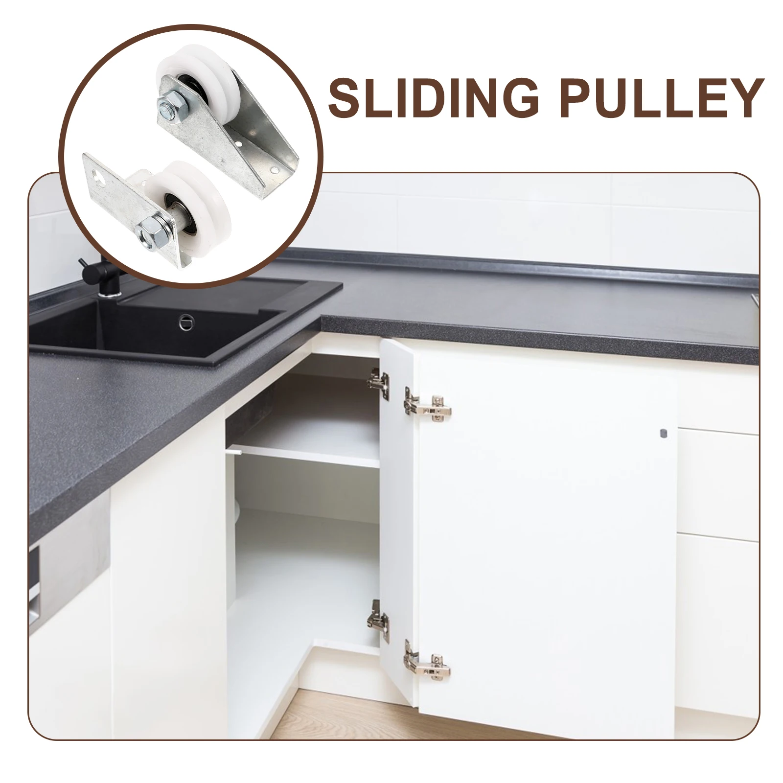

2pcs Carbon Steel Hood Pulley Sliding Roller for Glass Door Cabinet Showcase Strong Load Bearing Smooth Slide Hardware