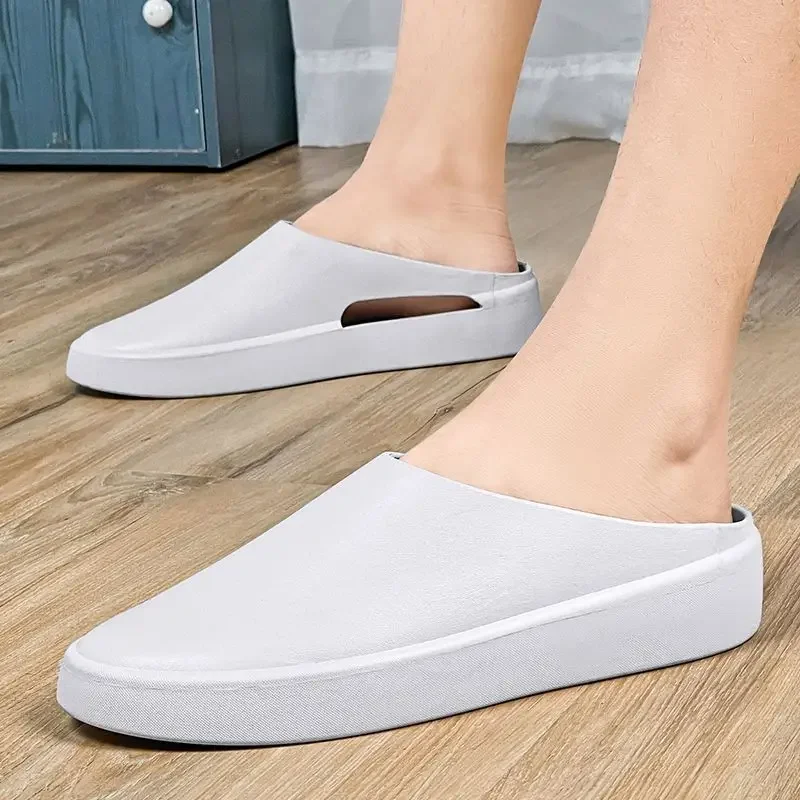 Beach Male Slipper House Water Proof Platform Walk Around Home Indoor Slides Anti-slip Mascullino Pvc Adult Fun Y2k Men's Shoe