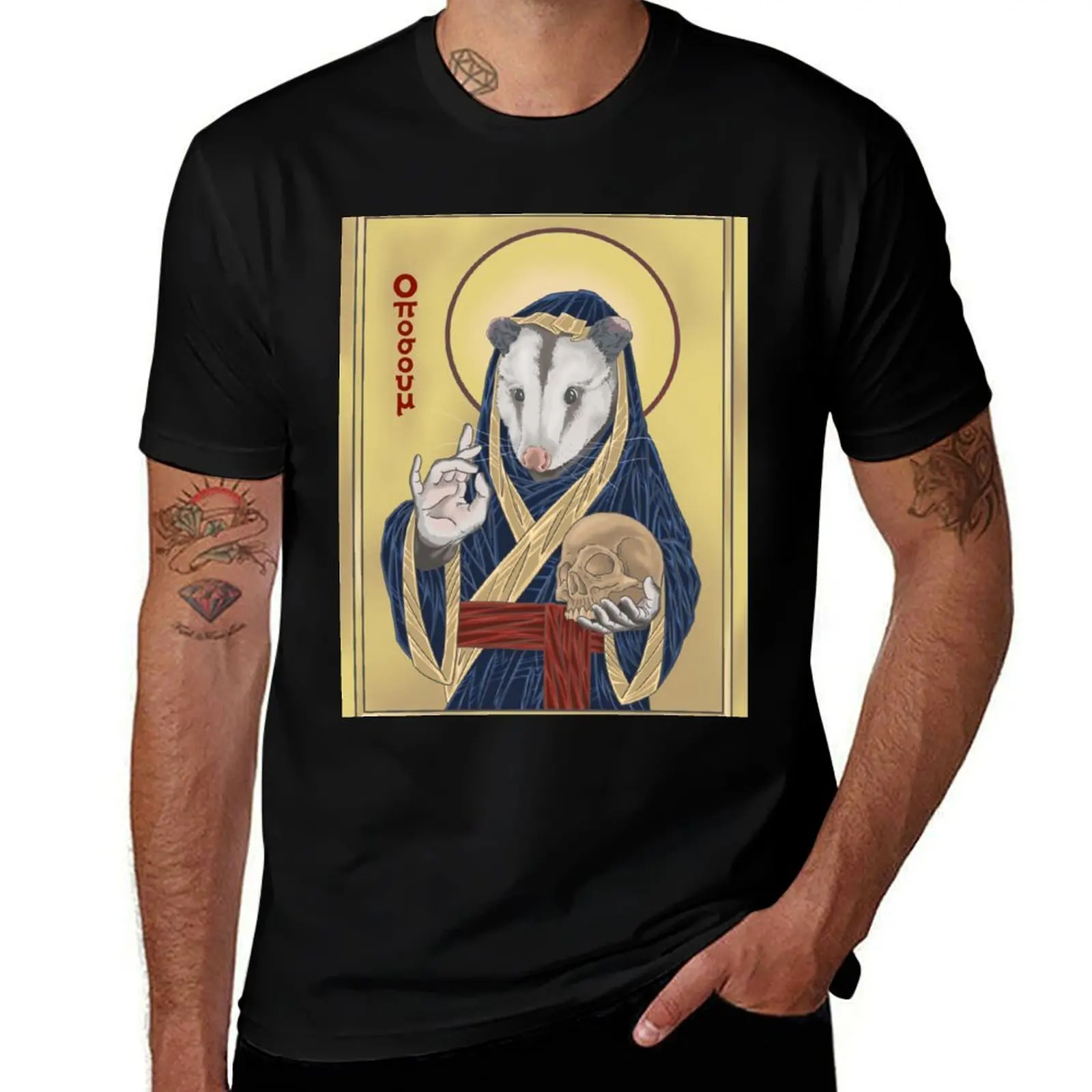 Patron Saint of Trash Cats T-Shirt Plus Size Quick Dry Sports Tee T-Shirt