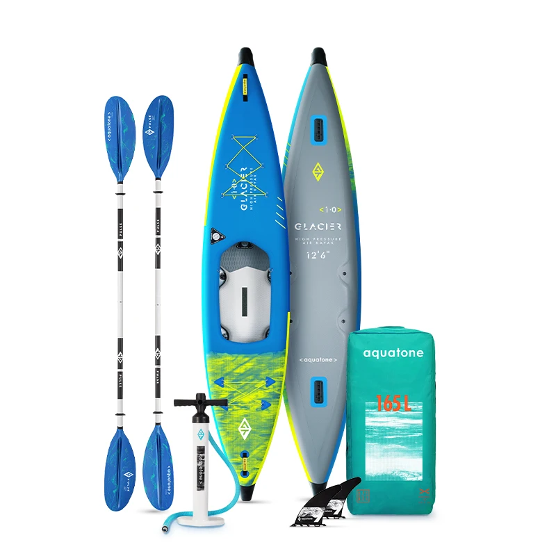 Aquatone Glacier Inflatable High Performance Kayaks All Drop-Stitch Deck 2-Person 1-Person with Accessories