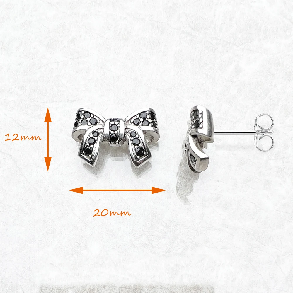 أقراط بفيونكة من الفضة الإسترليني عيار 2017 ، مجوهرات على الطراز الأوروبي ، مجوهرات رائعة ، هدية 925 #2