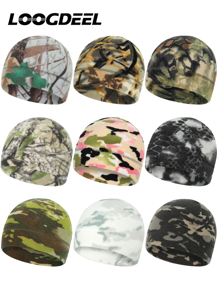 AliExpress NONE LOOGDEEL Warmer Beanies Thermal Sports Scarf Caps Men Autumn Winter Hat Polar Coral Fleece Balaclava Men Face Ski Mask