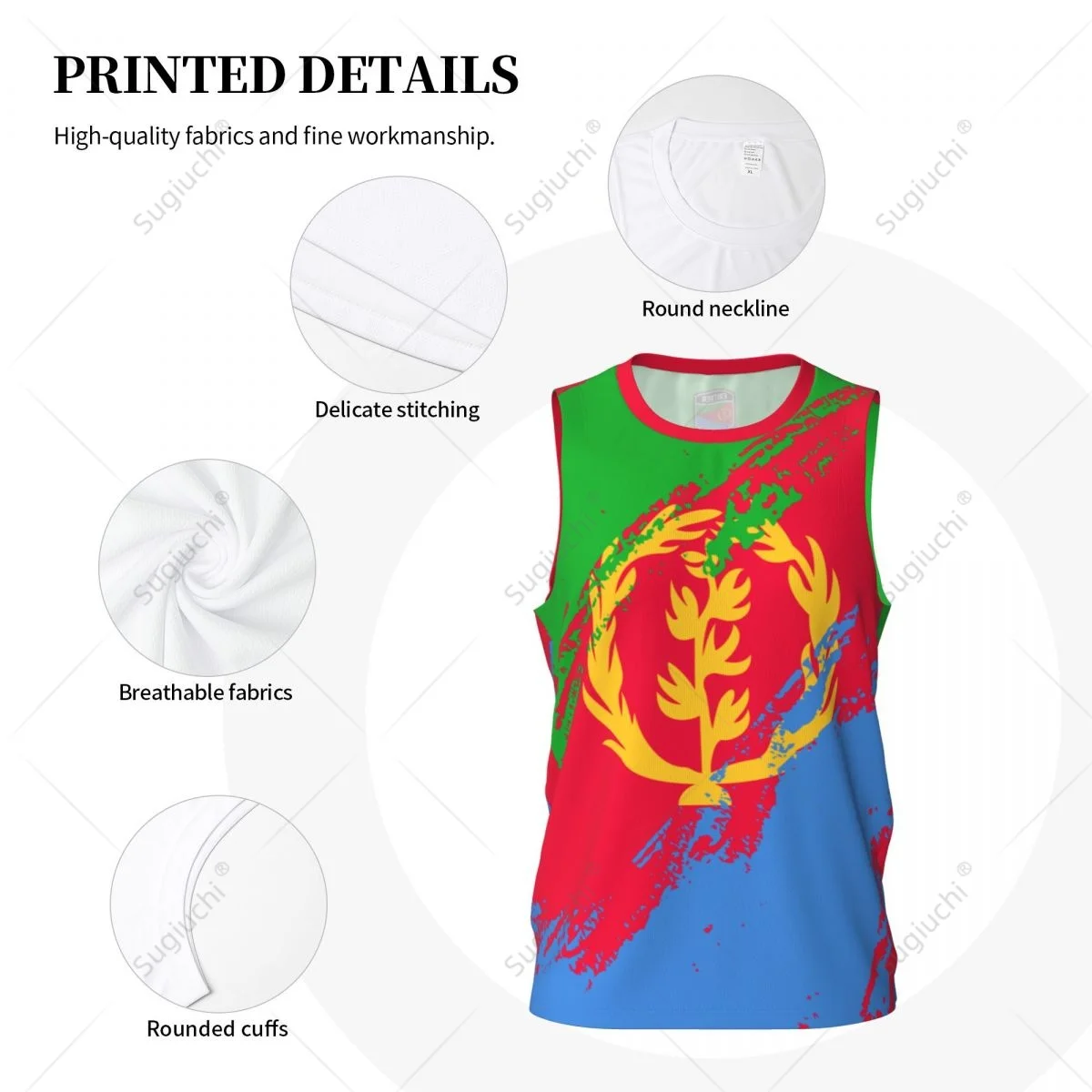 Men Basketball Sports Eritrea Flag Running Fitness Multifunction Jersey Sleeveless shirt Custom Name Nunber Exclusive