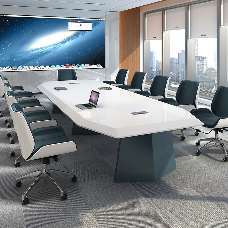 Negoziare la combinazione di tavolo e sedia grande rettangolare semplice e moderna reception con striscia di tavoli da formazione