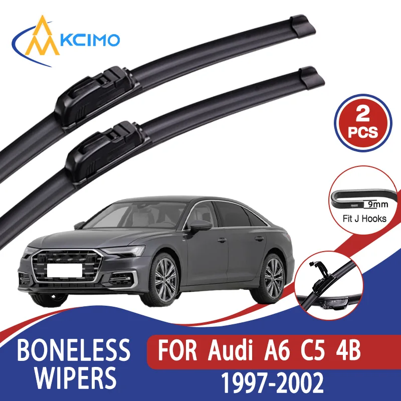 

For Audi A6 C5 4B 1997-2002 Car Wiper U-type Soft Rubber Boneless Wiper HD Quiet Durable Automotive Wiper 22"+21"