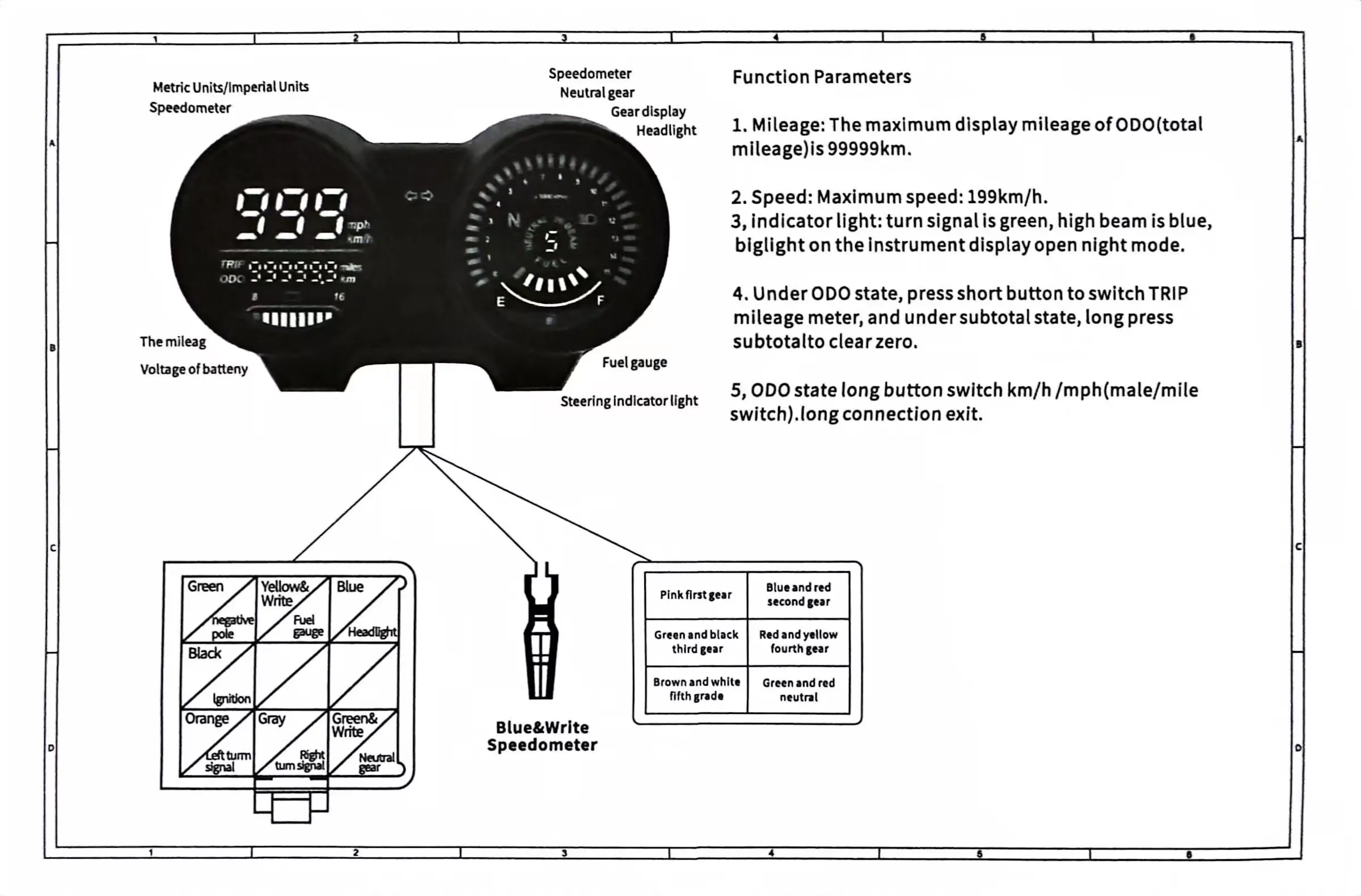 Speedometer Digital Dashboard LED Electronics Motorcycle RPM Meter For Brazil TITAN 150 Honda CG150 Fan150 2010 2012