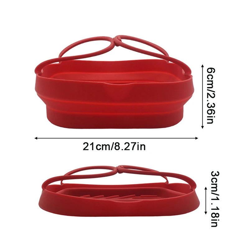 1 قطع 20 سنتيمتر الهواء المقلاة سلة سيليكون صينية وعاء مع مقبض 8 بوصة مربع Airfryer الخبز قالب بطانة طوي أدوات المائدة في الهواء الطلق #6