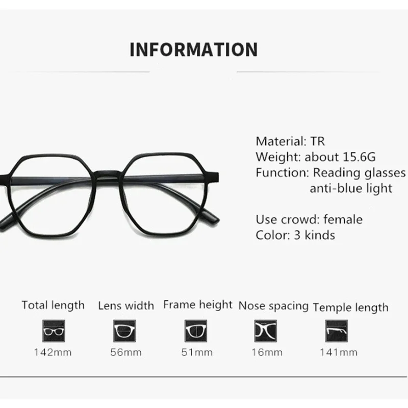 Vintage Transparent Reading Glasses Men Women Anti Fatigue Computer Eyewear Retro High Definition Diopter Eyeglasses+1.0 To+4.0