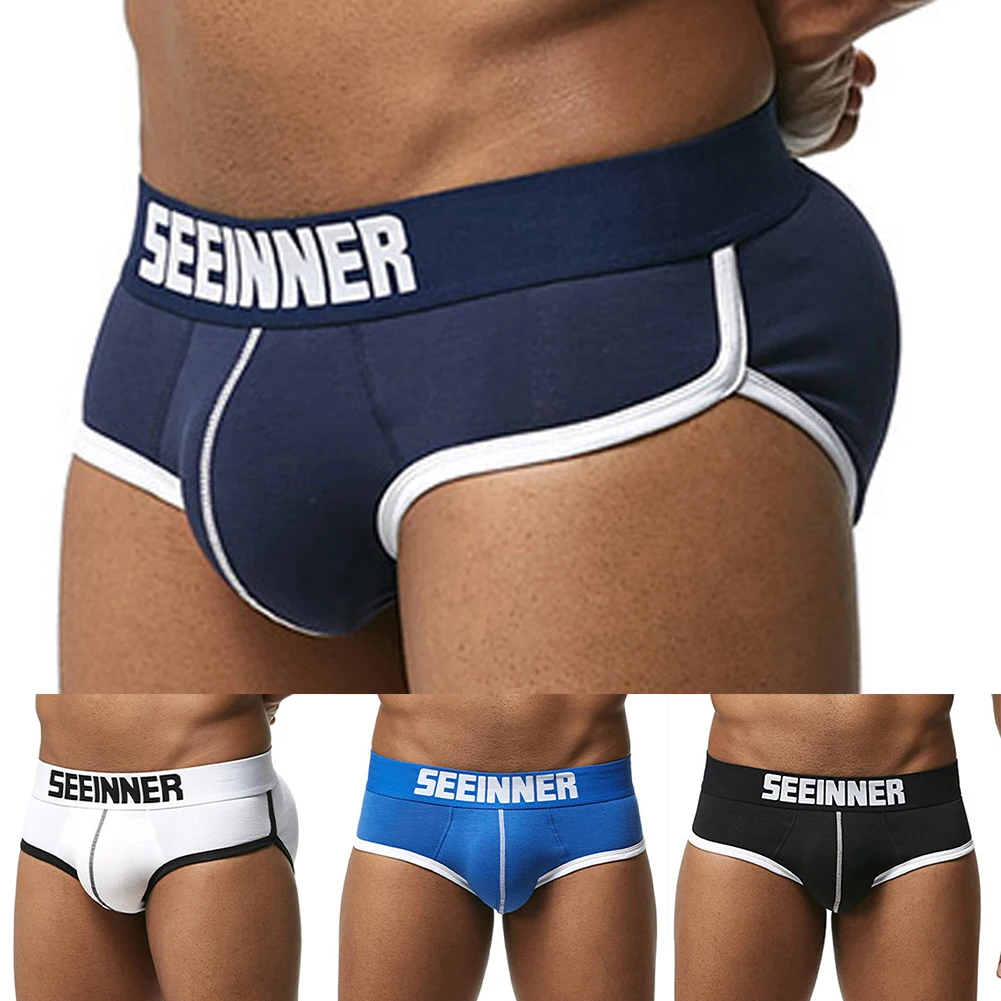 

Мужское хлопковое нижнее белье для геев, дышащие трусы, нижнее белье, удобные боксеры для снятия стресса, короткие мужские треугольные трусы