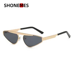 Shonemes Cat Eye Sunglasses Stylish Design Triangular Shades Metal Frame Outdoor UV400 Sun Glasses for Women Men