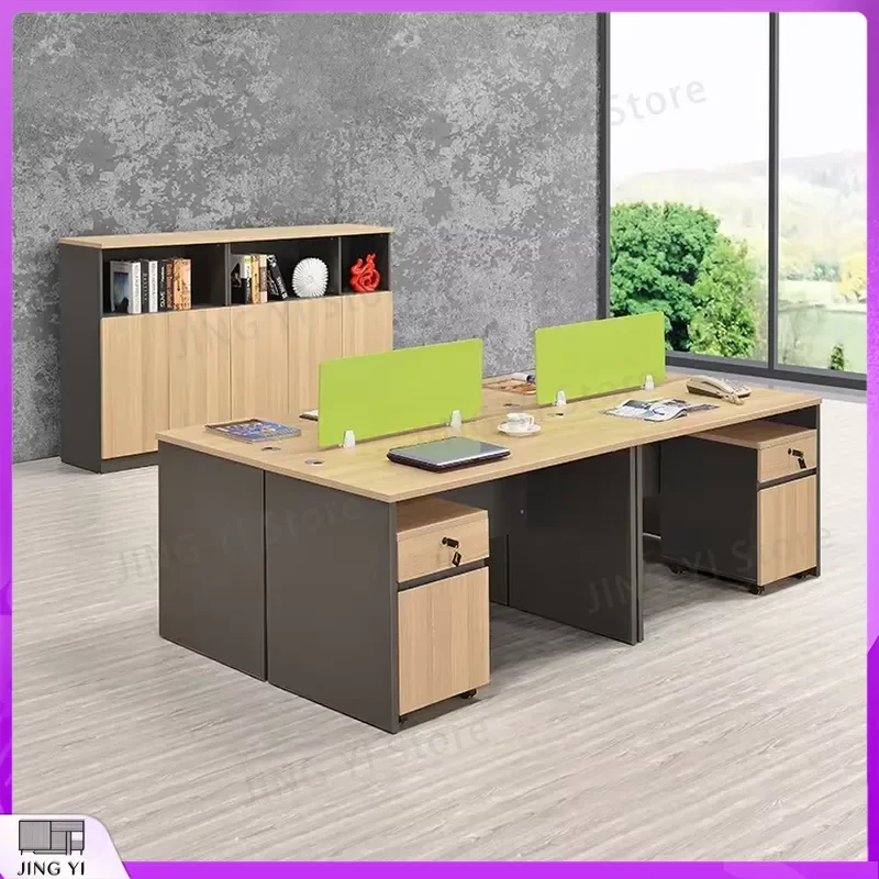Modern Office Desk with Partition Screen Adjustable Height Ergonomic Computer Desk for Home Office Workstation Study Desk