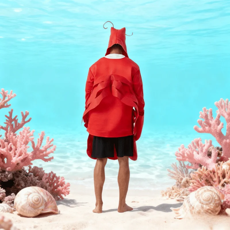 

Unique Red Lobster Cosplay Creative Sea Animal Lobster Costume Unisex Halloween Party Outfit