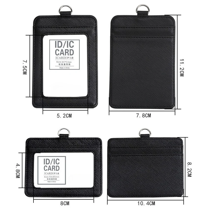High Quality Badge Holder Reel Retractable Pull Clip ID Name Card Office Chest Tag Reels with PU Leather ID Case Pouch Holders