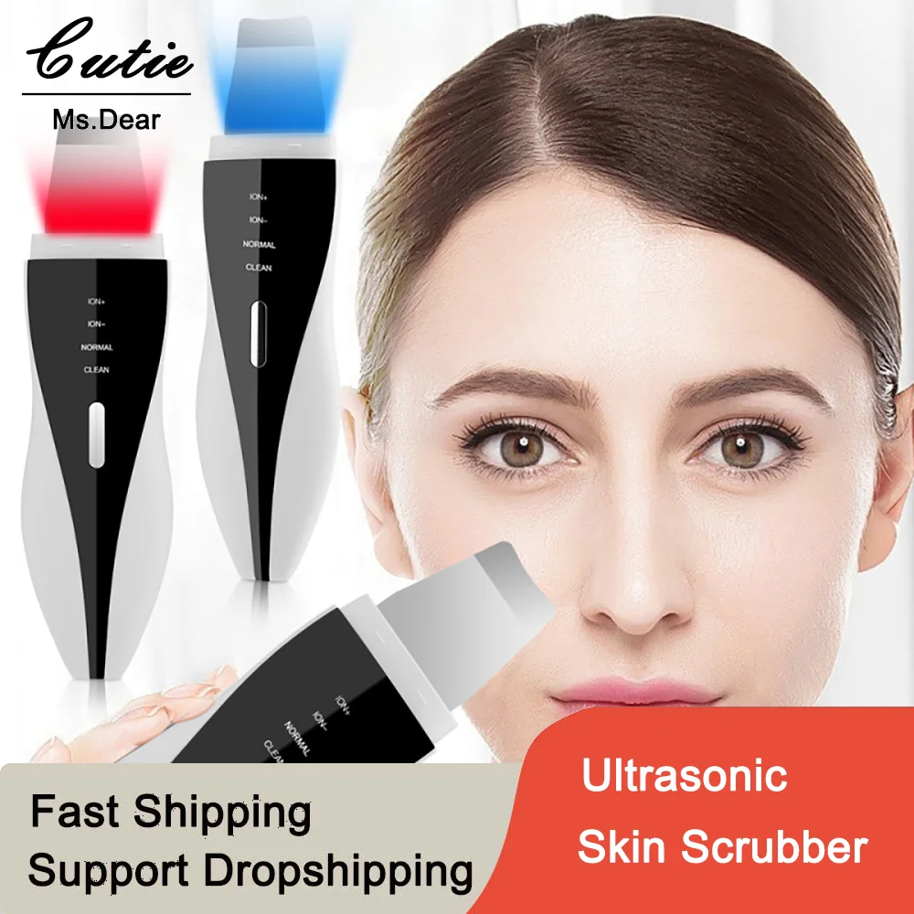 Ultrasone Huid Scrubber 4 Modi Facial Schop Cleanser Face Lift Comedondrukker Facial Peeling Schraper Huidverzorging Tool