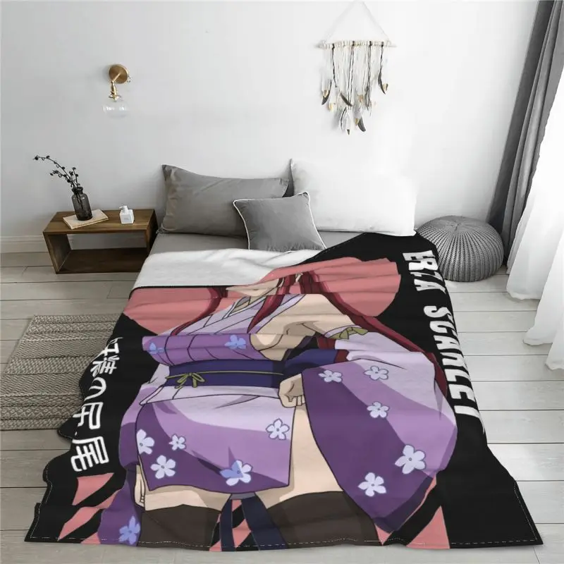 Fairy Tail Erza Scarlet Anime Blanket Home Sofa Bed Super Warm Faux Fur Mink Sofa Decorative